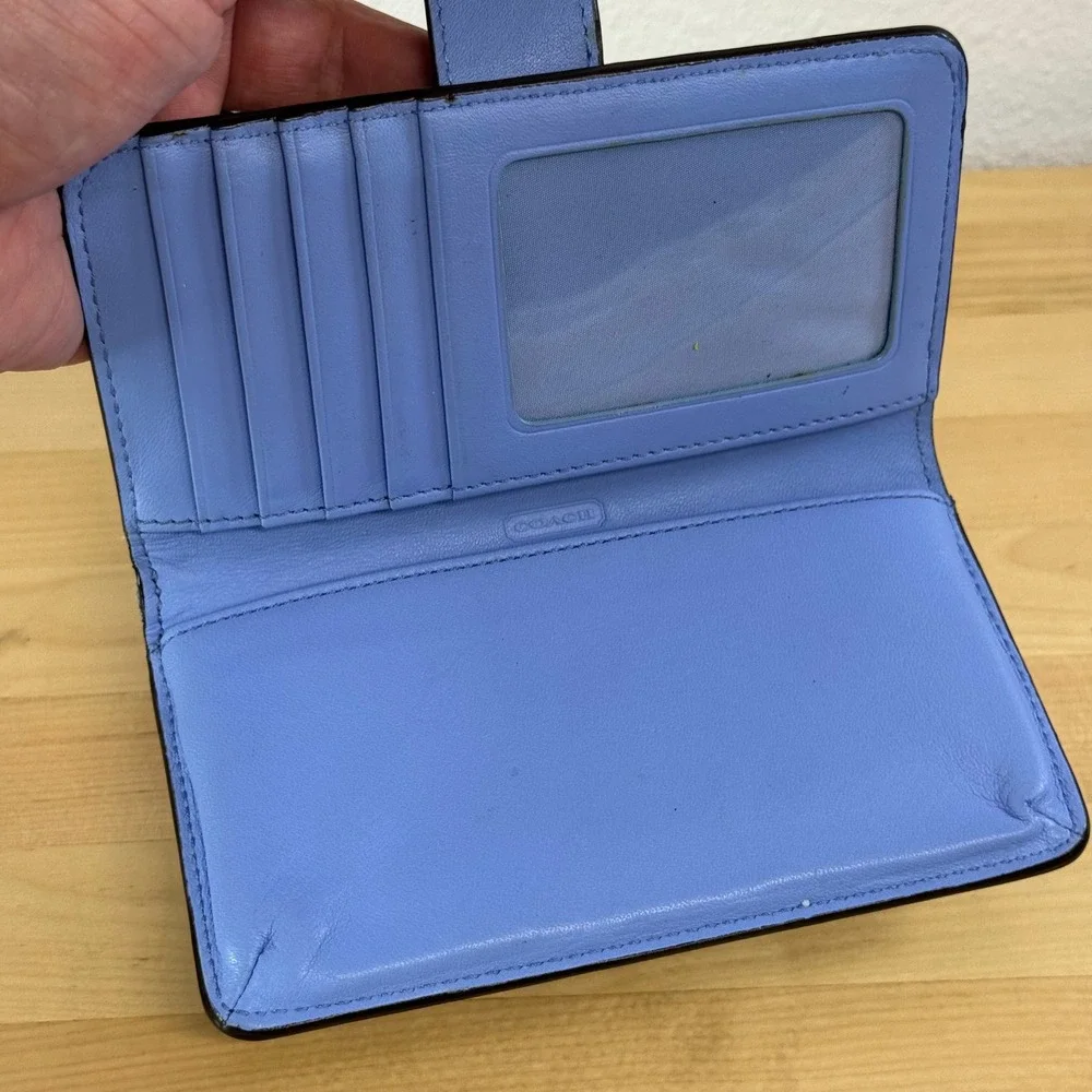 Coach Blue Oxford Saffiano Leather Phone Wallet *SEE PHOTOS